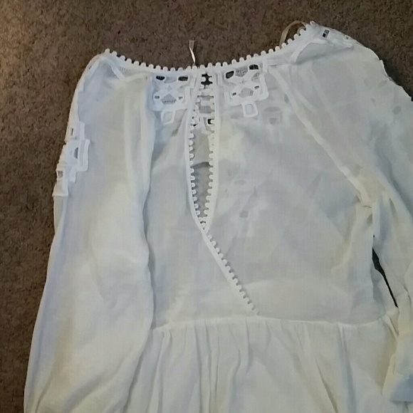Free people white embroidered lace dress ruffle - Picture 4 of 4